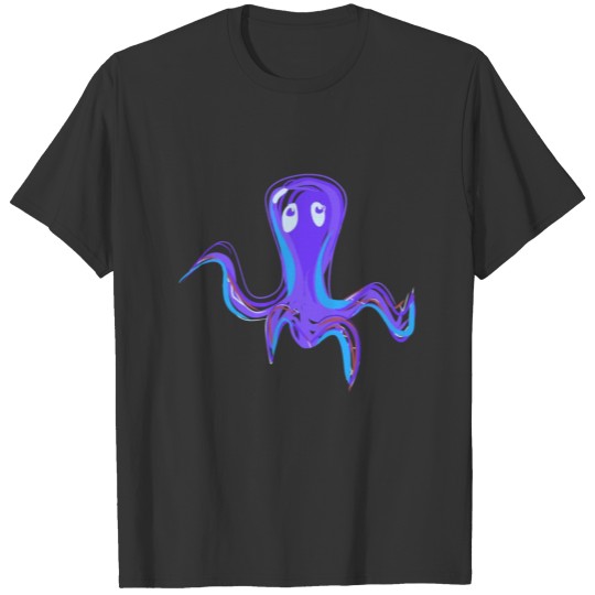 octopus animal sea creature icon purple T-shirt
