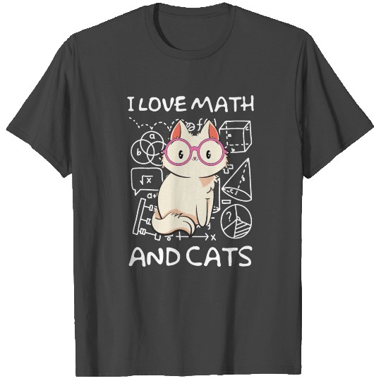 I Love Math And Cats T Shirts