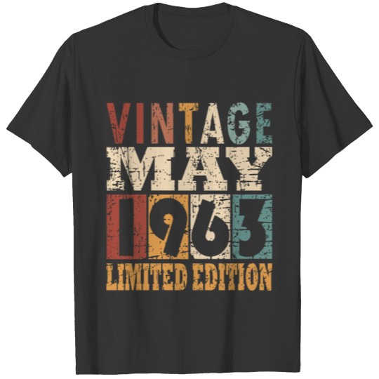 1963 vintage born in May gift T-shirt