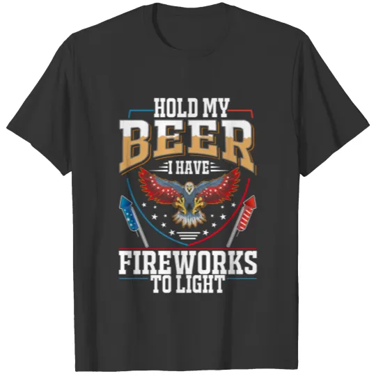 Eagle Beer Fireworks America 4th of July Celebrati T Shirts