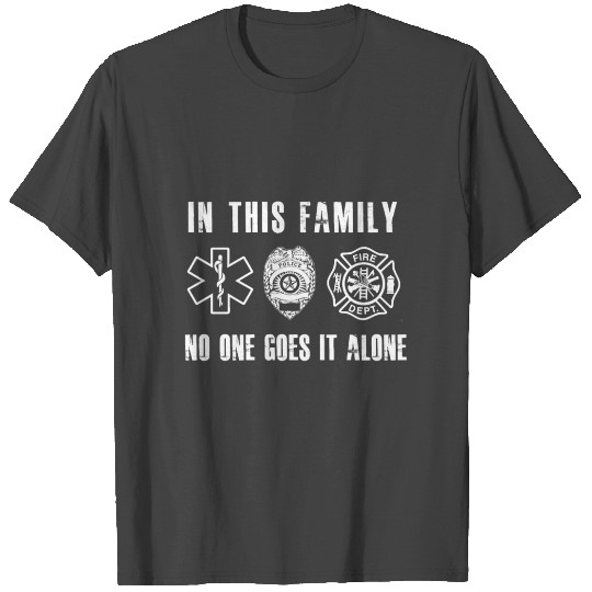 EMT FIREFIGHTER POLICE FAMILY Slim Fit T Shirts