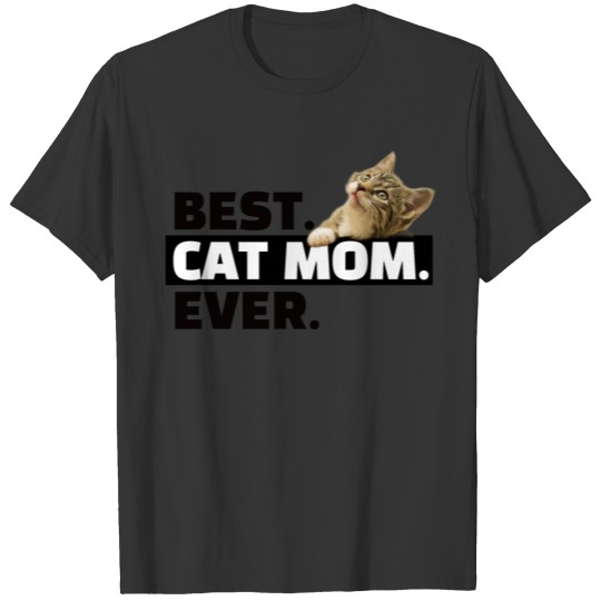 Best Cat Mom Ever Black T-shirt