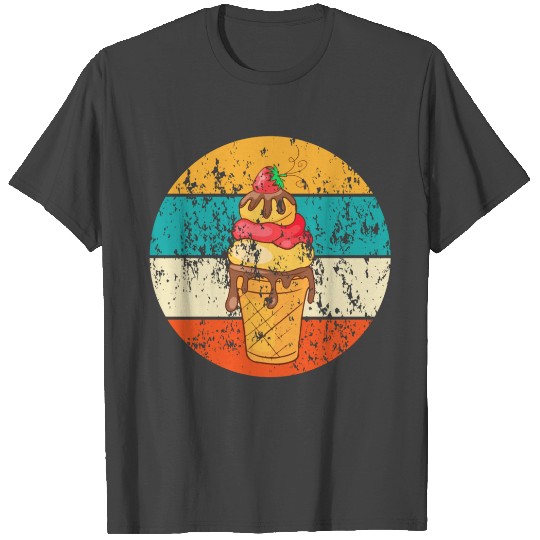 Vintage Retro Waffle Ice Cream T Shirts