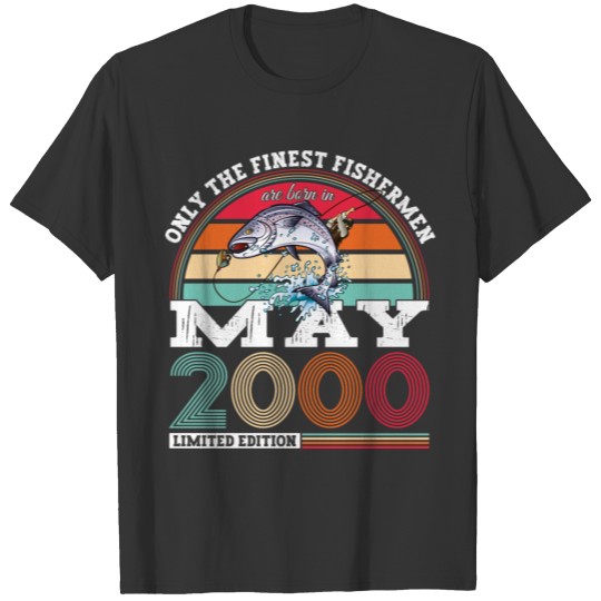 Fisherman Vintage 2000 Birthday Gift Born May 2000 T-shirt