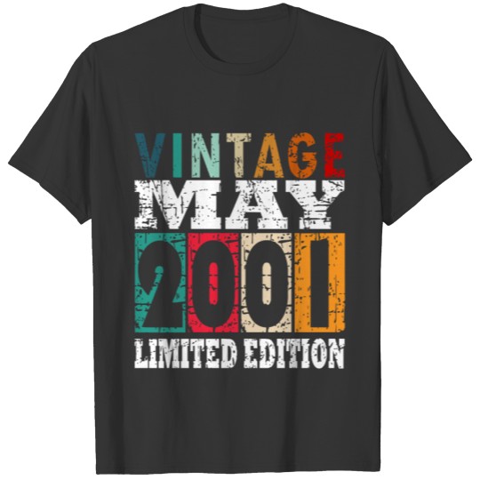 2001 vintage born in May gift T-shirt