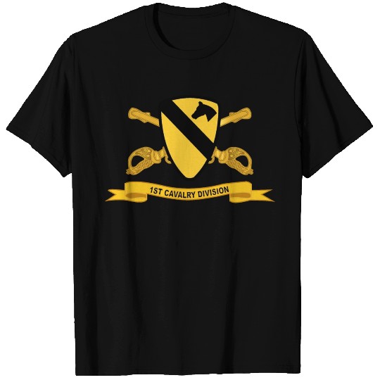Army 1st Cavalry Division SSI wo White Border w Br T Shirts
