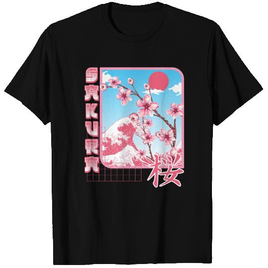 Kanji Characters Style Sakura Japanese Cherry T Shirts