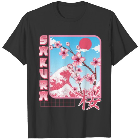 Kanji Characters Style Sakura Japanese Cherry T Shirts