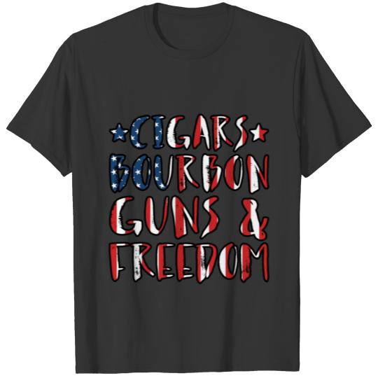 Cigars Bourbon Guns & Freedom T-shirt