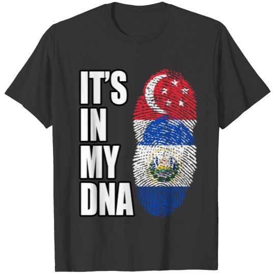 Singaporean And Salvadoran Vintage Heritage DNA Fl T-shirt