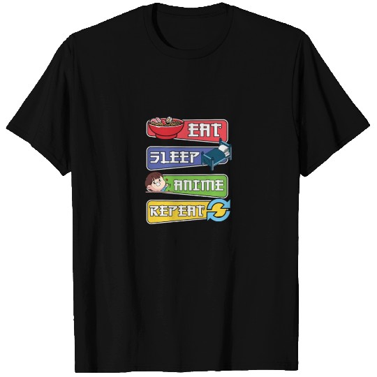 Eat sleep anime repeat 2 T Shirts