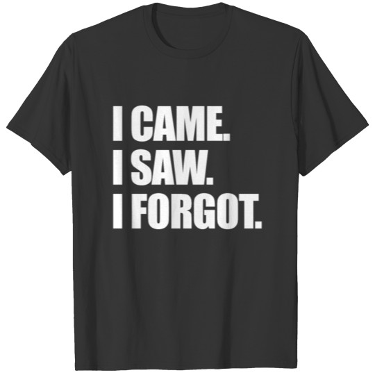 I Came I Saw I Forgot Funny Sarcastic Forgetful T-shirt