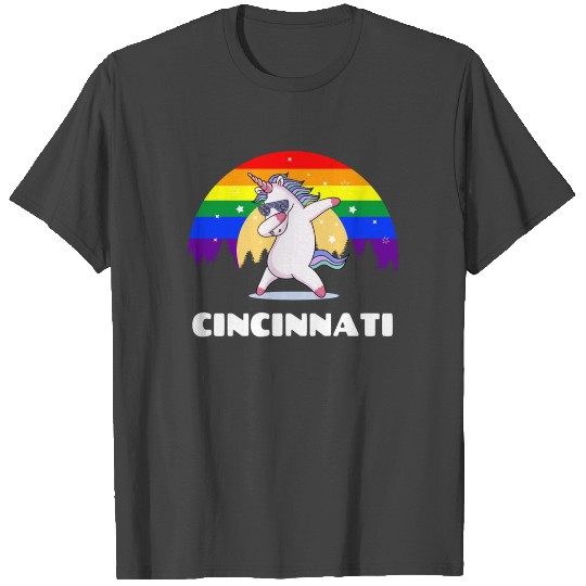 Cincinnati Ohio LGBTQ Gay Pride Rainbow graphic T Shirts