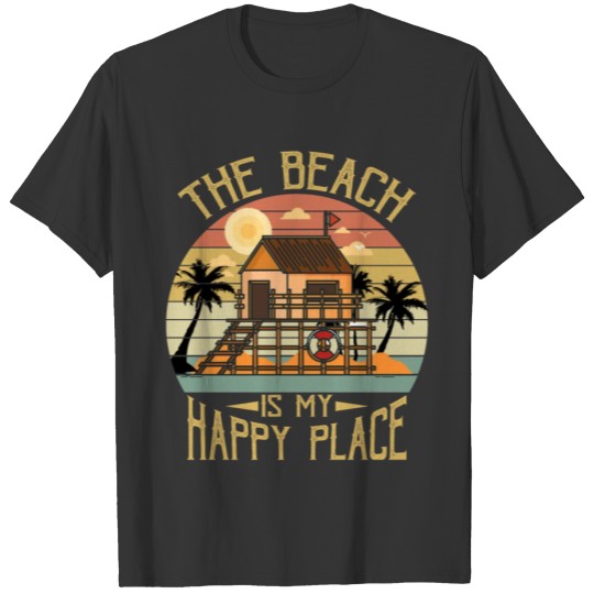 The Beach Is My Happy Place Vintage Summer Holiday T Shirts