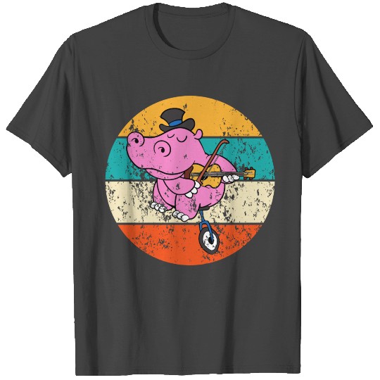 Hippo Hippopotamus Violin Unicycle Cycle Cyclist T Shirts
