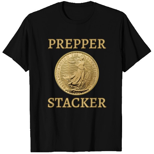 Prepper Stacker | Gold Britannia Coin | Gold Stack T Shirts