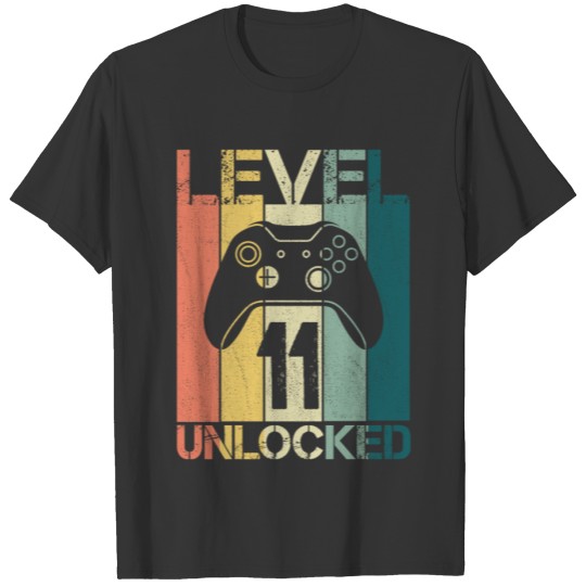 Birthday Eleven Years Old Gamer Unlocked 11 T-shirt