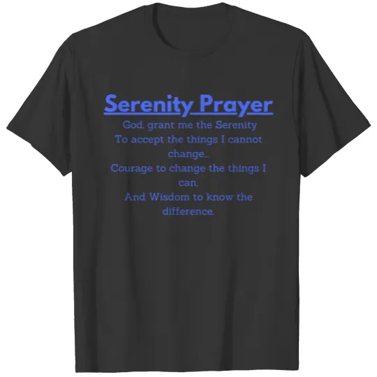 Serenity Prayer blue T Shirts