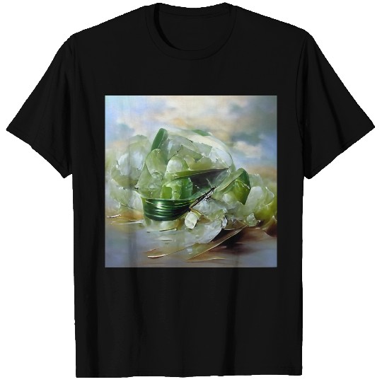 Green quartz crystal gemstone T Shirts