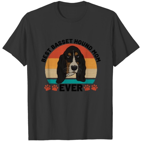 Basset Hound Mom Dog Puppie Dog Walkers Dog Sitter T-shirt