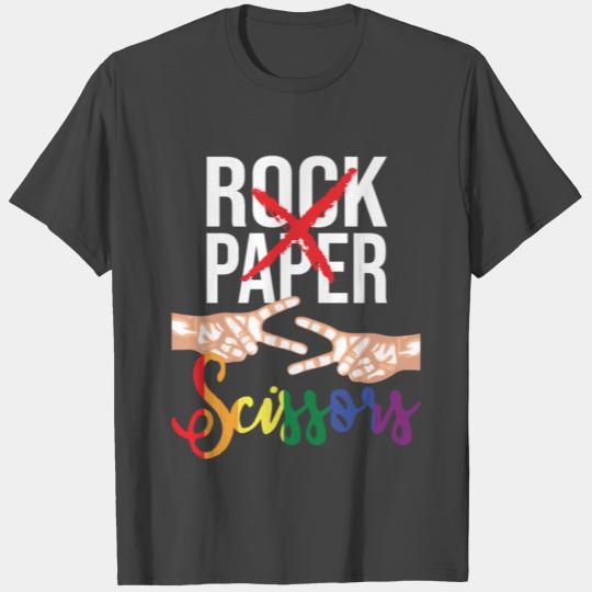 Rock Paper Scissors Lesbian LGBTQ Queer Gay Pride T Shirts