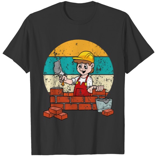 Vintage Retro Mason Bricklayer Brickie T-shirt