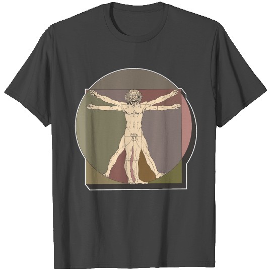 Leonardo da Vinci inspired Vitruvian man drawing T Shirts