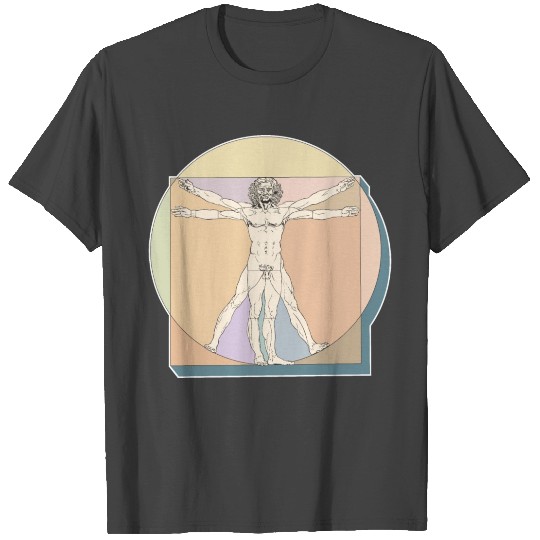 Leonardo da Vinci inspired Vitruvian man drawing T Shirts