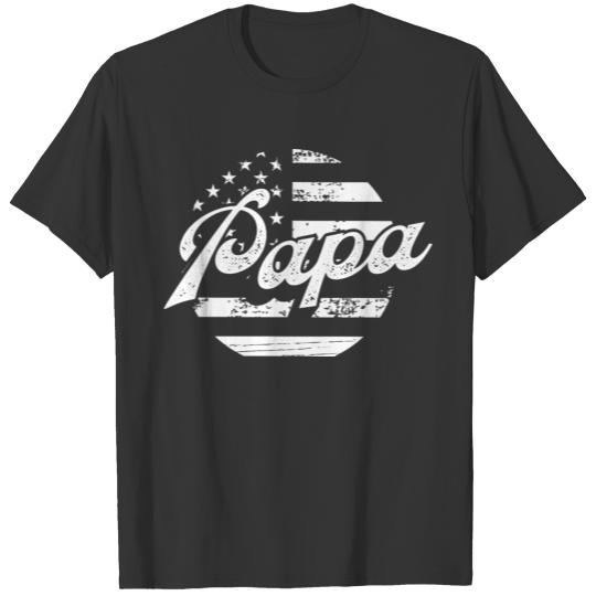 Papa American Flag Patriot US Lover Father's Day T-shirt