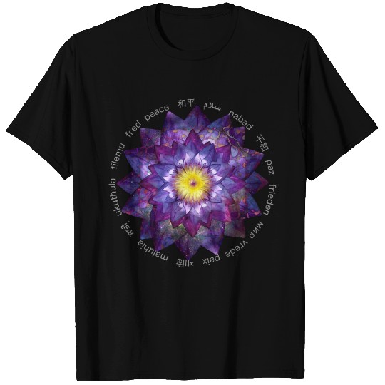 Bohemian Mystic Think Peace in 16 languages T Shirts
