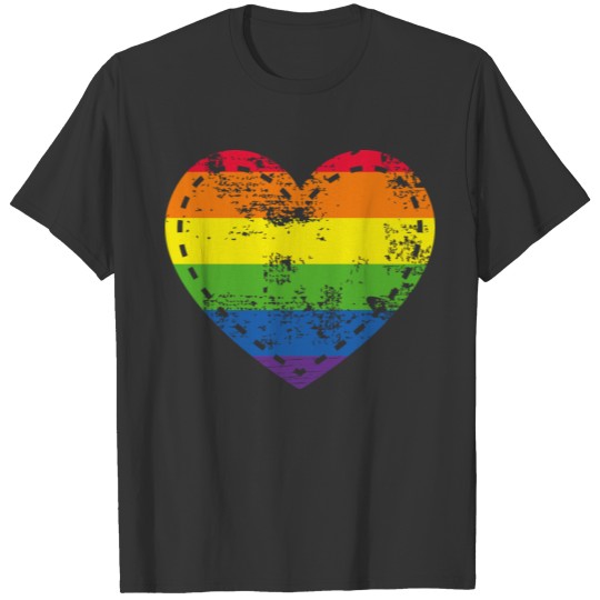 LGBT Heart Hand Sign Gay Pride Rainbow Flag Pride T-shirt