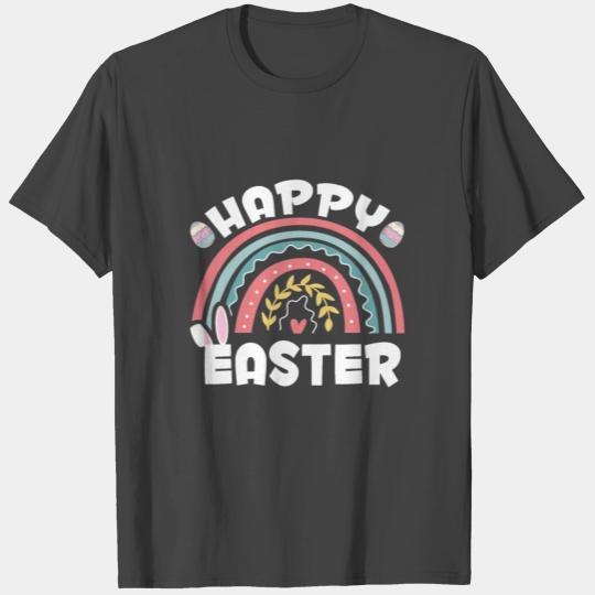 Happy Easter Women Girls Cute Rainbow T Shirts