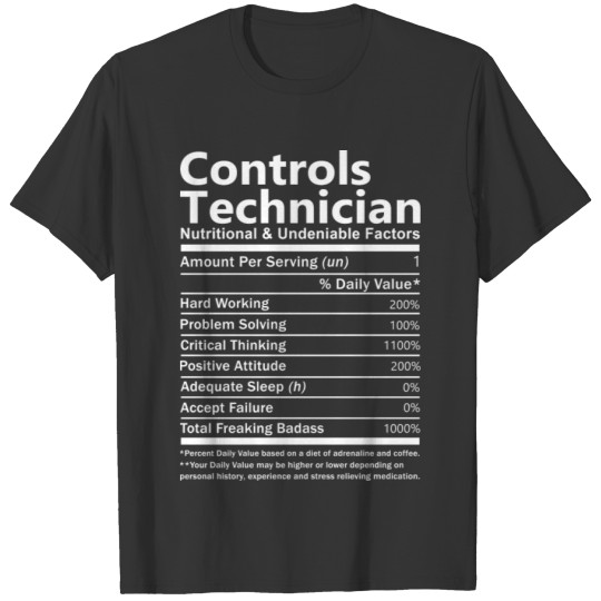 Controls Technician T Shirt - Nutritional And Unde T-shirt