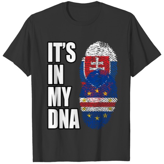 Slovak And Cabo Verdean Vintage Heritage DNA Flag T-shirt