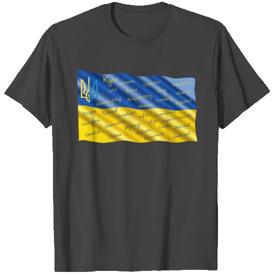 Cities of Ukraine, Ukrainian flag, Ukraine emblem T Shirts