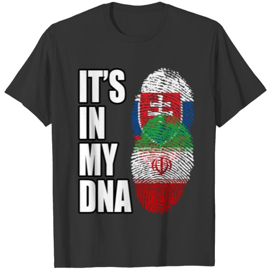 Slovak And Iranian Vintage Heritage DNA Flag T-shirt