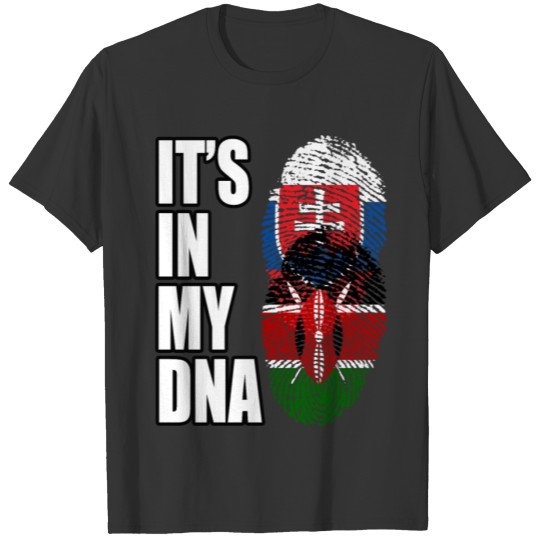 Slovak And Kenyan Vintage Heritage DNA Flag T-shirt