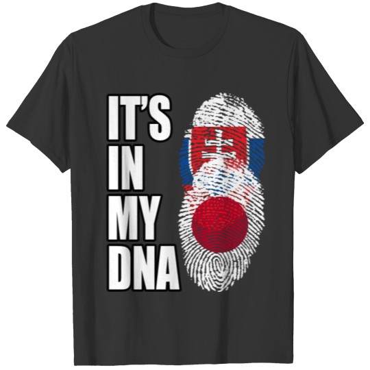 Slovak And Japanese Vintage Heritage DNA Flag T-shirt