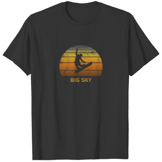 Retro Big Sky Montana Snowboarding Fan T-shirt