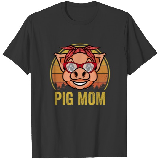 Pig Mom Retro Vintage Sunglasses Cool Boar Pig T Shirts
