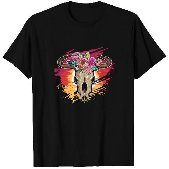 Cow Cattle Farmer Bull Skull Rodeo T Shirts