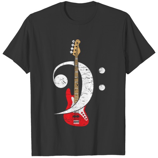 Bass Cleff Headstock - Guitar T-shirt