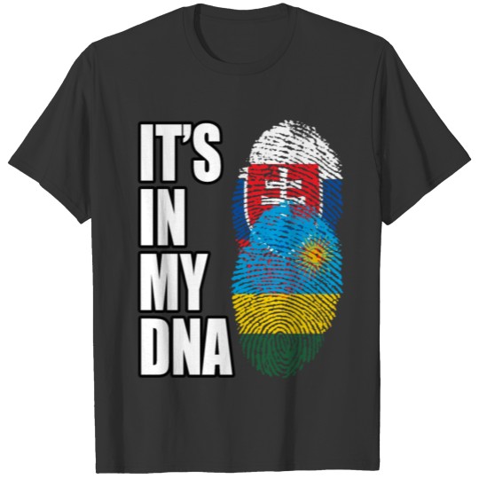 Slovak And Rwandan Vintage Heritage DNA Flag T-shirt
