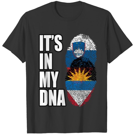 Slovenian And Antiguan Vintage Heritage DNA Flag T-shirt