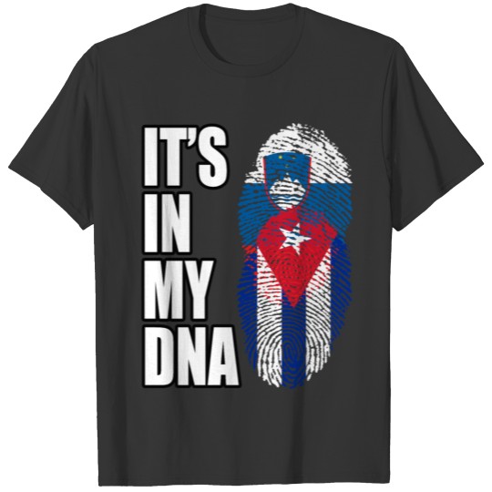 Slovenian And Cuban Vintage Heritage DNA Flag T-shirt