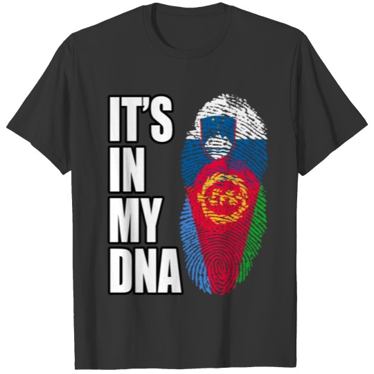 Slovenian And Eritrean Vintage Heritage DNA Flag T-shirt