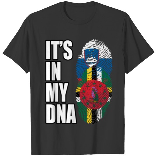 Slovenian And Dominica Vintage Heritage DNA Flag T-shirt