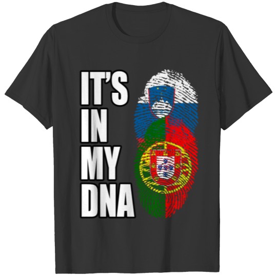 Slovenian And Portuguese Vintage Heritage DNA Flag T-shirt