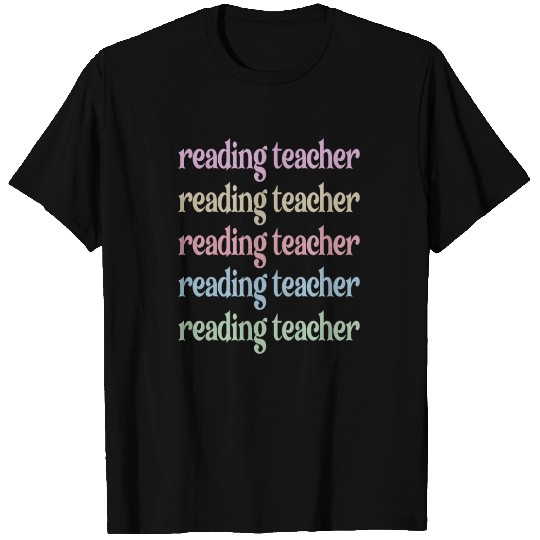 Reading Teacher Rainbow Book Reading Specialist T Shirts