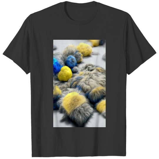 Extrraordinary Blue Yellow Furry Art T-shirt